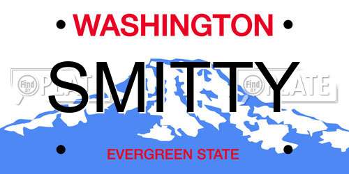 SMITTY Washington License Plate