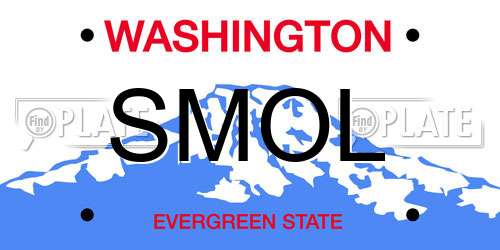 SMOL Washington License Plate