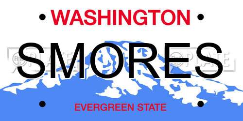 SMORES Washington License Plate