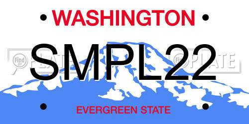 SMPL22 Washington License Plate