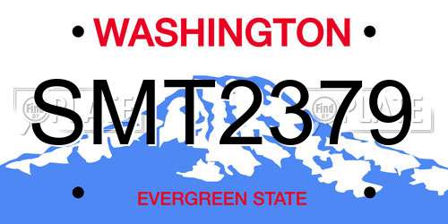 SMT2379 Washington License Plate