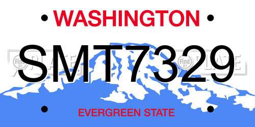 SMT7329 Washington License Plate