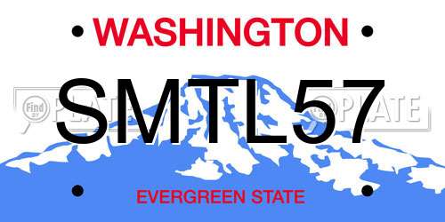 SMTL57 Washington License Plate