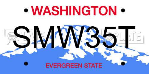 SMW35T Washington License Plate