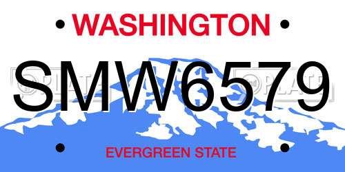 SMW6579 Washington License Plate