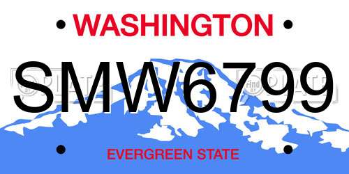 SMW6799 Washington License Plate