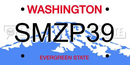 SMZP39 Washington License Plate