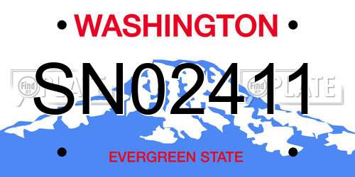 SN02411 Washington License Plate