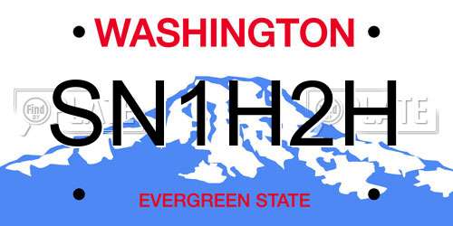 SN1H2H Washington License Plate