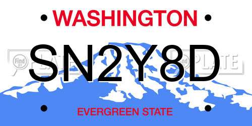 SN2Y8D Washington License Plate