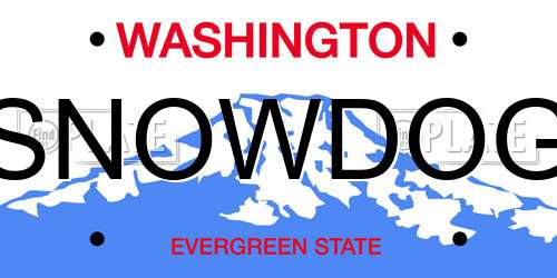 SNOWDOG Washington License Plate