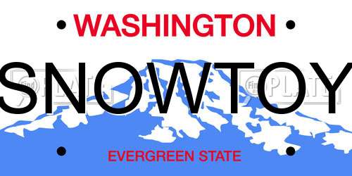 SNOWTOY Washington License Plate