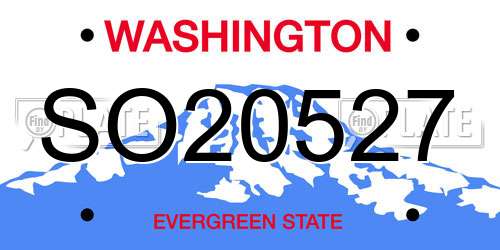 SO20527 Washington License Plate