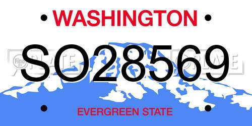 SO28569 Washington License Plate
