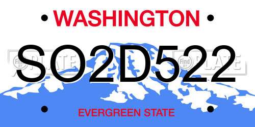 SO2D522 Washington License Plate