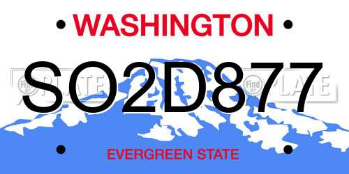 SO2D877 Washington License Plate