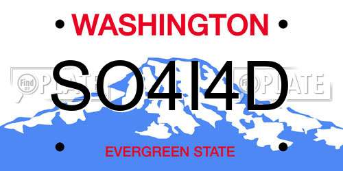 SO4I4D Washington License Plate