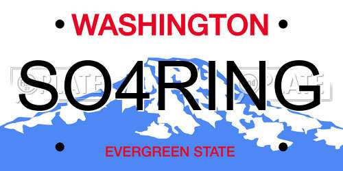 SO4RING Washington License Plate