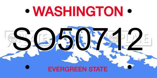 SO50712 Washington License Plate