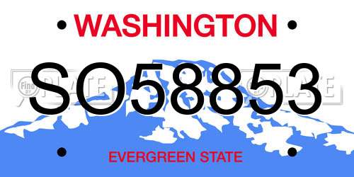 SO58853 Washington License Plate