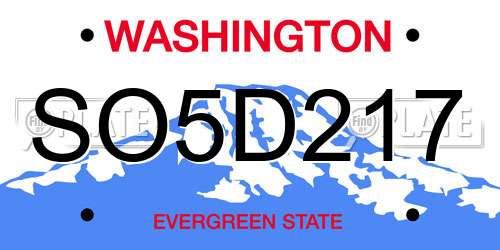 SO5D217 Washington License Plate