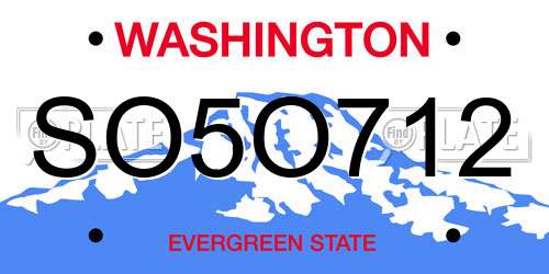 SO5O712 Washington License Plate