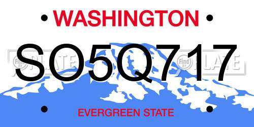 SO5Q717 Washington License Plate
