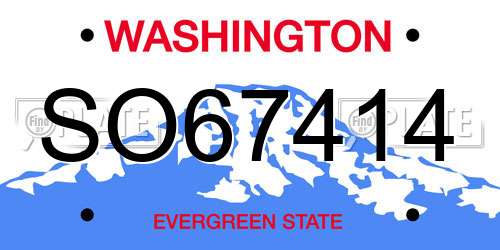 SO67414 Washington License Plate