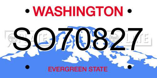 SO70827 Washington License Plate