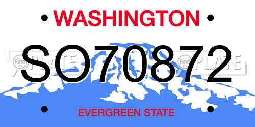 SO70872 Washington License Plate