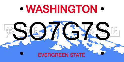 SO7G7S Washington License Plate