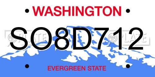 SO8D712 Washington License Plate