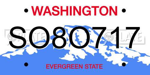 SO8O717 Washington License Plate