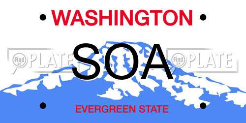 SOA Washington License Plate