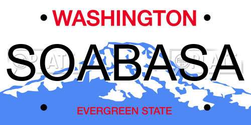 SOABASA Washington License Plate
