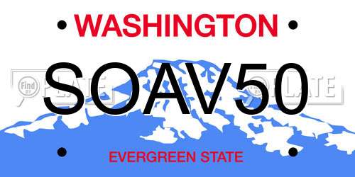 SOAV50 Washington License Plate