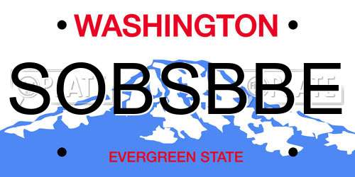 SOBSBBE Washington License Plate