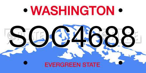 SOC4688 Washington License Plate