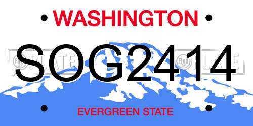 SOG2414 Washington License Plate