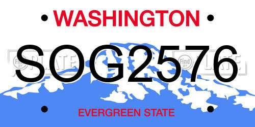 SOG2576 Washington License Plate