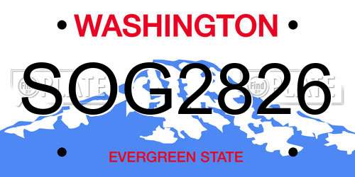 SOG2826 Washington License Plate