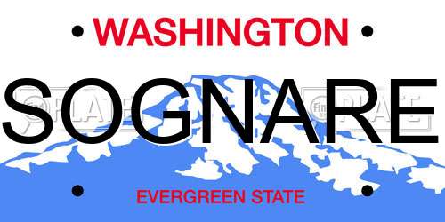 SOGNARE Washington License Plate