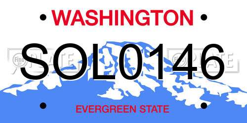 SOL0146 Washington License Plate