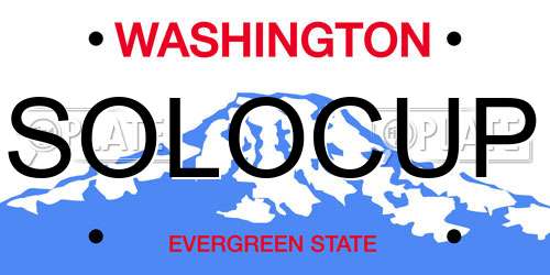 SOLOCUP Washington License Plate