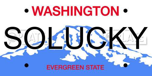SOLUCKY Washington License Plate