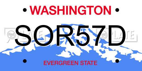 SOR57D Washington License Plate