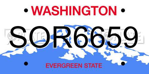 SOR6659 Washington License Plate