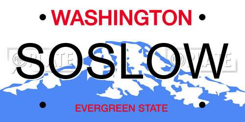 SOSLOW Washington License Plate