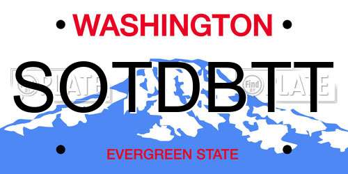 SOTDBTT Washington License Plate