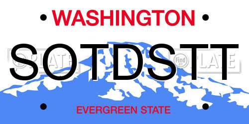 SOTDSTT Washington License Plate